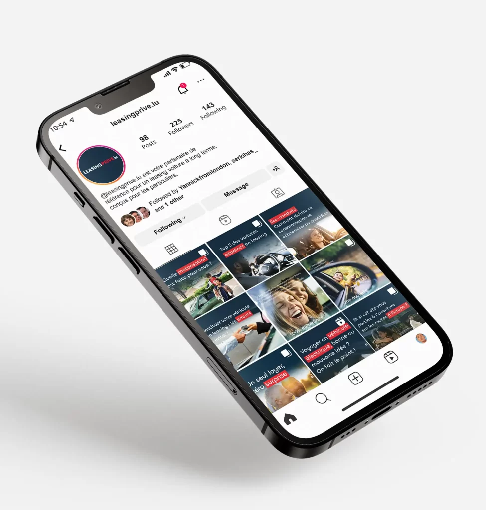 Contenu social media créé par l'agence Wait: pour la campagne Leasing Privé sur les réseaux sociaux Meta