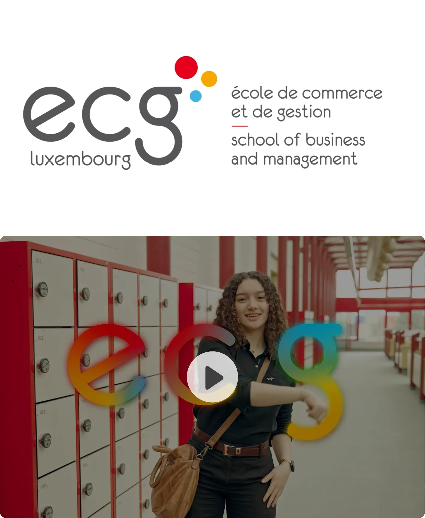 Visuel principal du projet ECG conçu par l'agence Wait: illustrant la campagne de communication pour l'École de Commerce et de Gestion au Luxembourg
