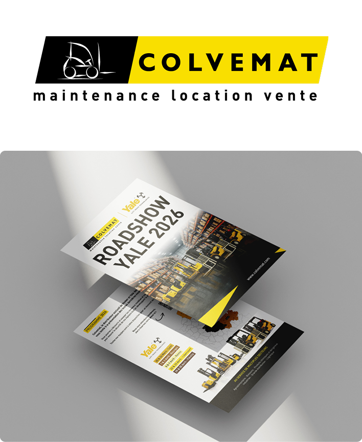 Visuel principal du projet Colvemat conçu par l'agence Wait: présentant la stratégie de communication pour le distributeur de matériels industriels