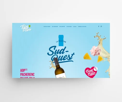 Page du site de la foire aux vins E.Leclerc 2024 conçue par l'agence Wait: pour SOCAMIL