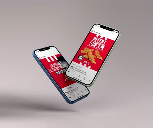 Visuel Gravity Scene créé par l'agence Wait: pour la campagne digitale KFC Luxembourg sur Instagram