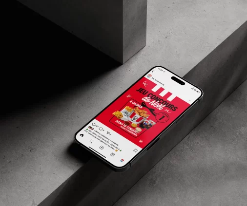 Post concours de Noël KFC Luxembourg créé par l'agence Wait: pour les réseaux sociaux